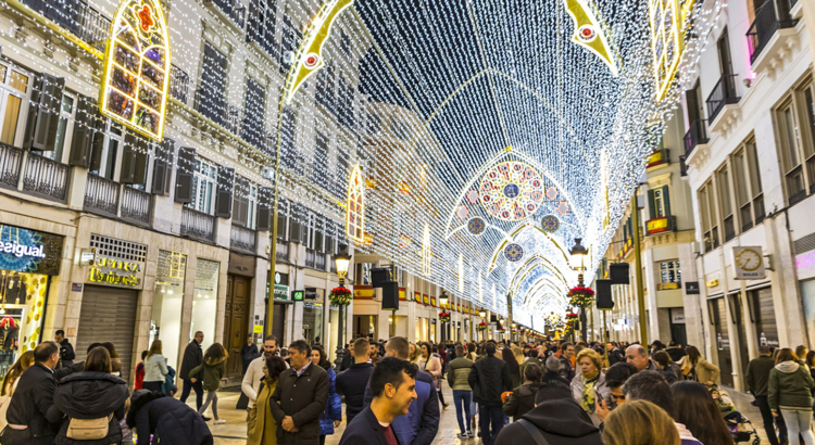 Málaga Weihnachtsbeleuchtung
